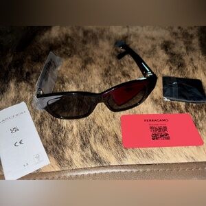 Ferragamo Womens black Sunglasses